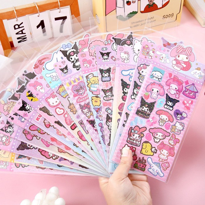 

Sticker Sanrio Hologram Deco Stiker Anak Lucu Murah Glossy