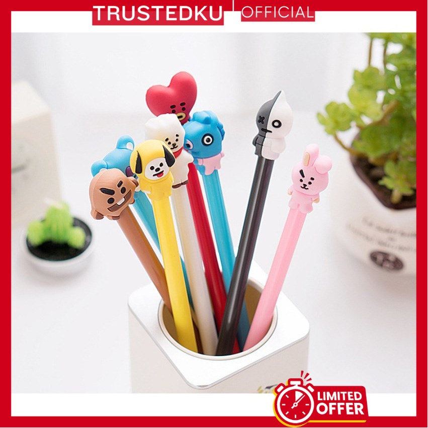 

Pena BTS Pulpen Bangtan Boys ARMY KPOP / Cartoon Black Ink Gel Pen Import Murah BISA COD Pulpen Bolpen Lucu