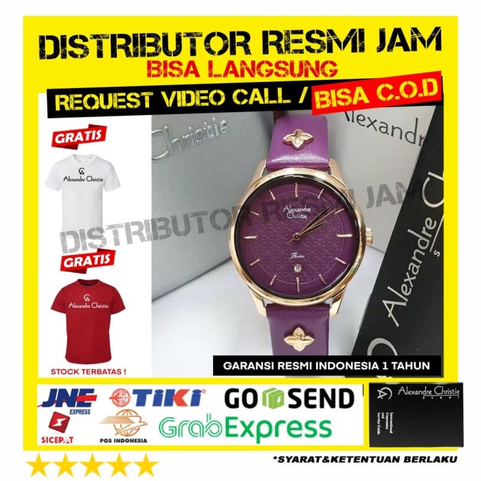 JAM WANITA ALEXANDRE CHRISTIE AC 2777 2777LD AC2777LD UNGU ROSEGLD