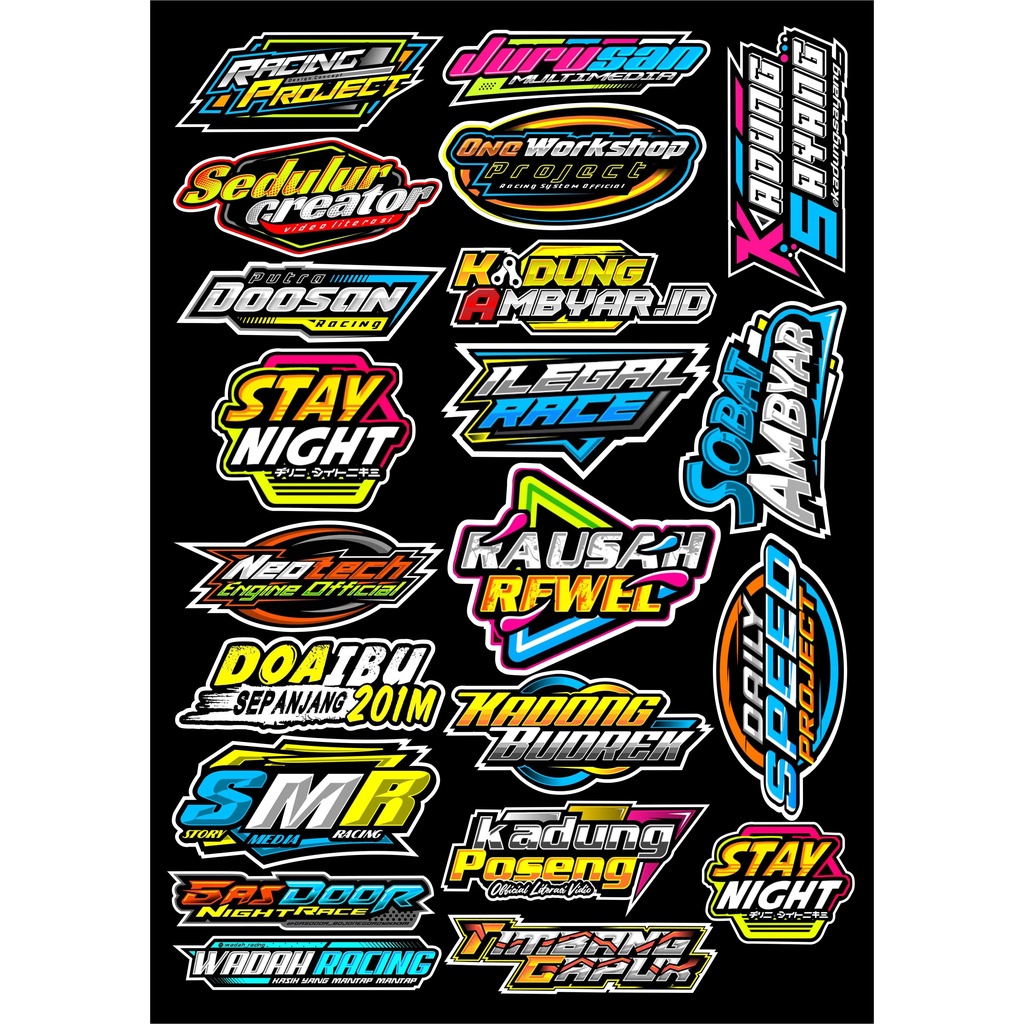 20 Pcs Stiker Motor Racing 1 Pack