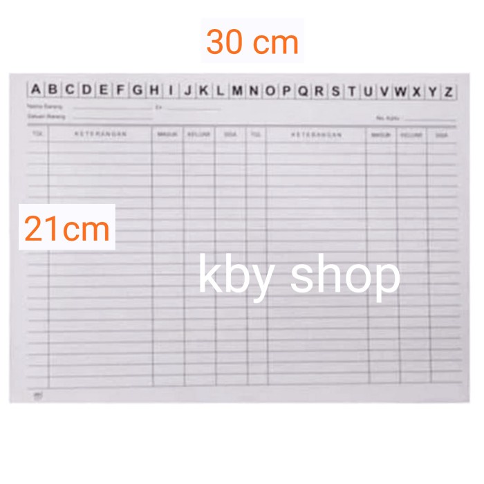 

Kartu persediaan barang Folio besar HORIZONTAL Putih