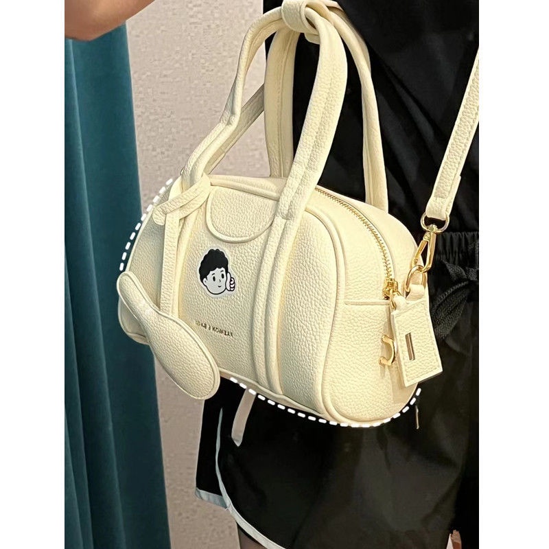 tas import asli Tas Bowling Desainer Ceruk Baru Tas Wanita Boston Tas Bantal Portabel Tas Bahu Tas S