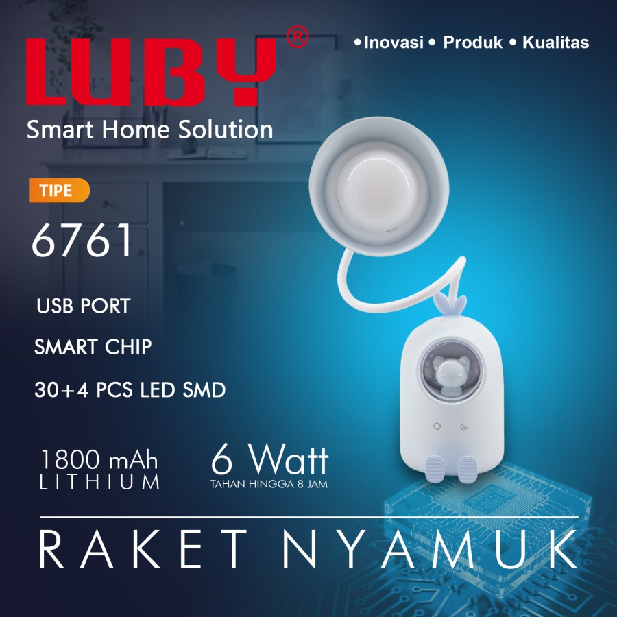 LUBY LED Lampu Meja tipe L-6761 Tricolor Bisa Jadi Lampu Tidur | Desk lamp Study Lamp Luby L-6761