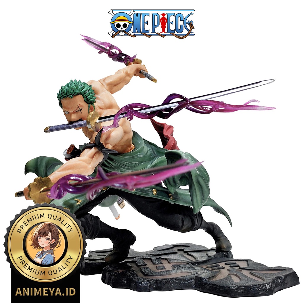 ACTION FIGURE ONE PIECE RORONOA ZORO THREE SWORD STYLE DOUBLE HEAD KOLEKSI PATUNG ANIME MANGA GAME L