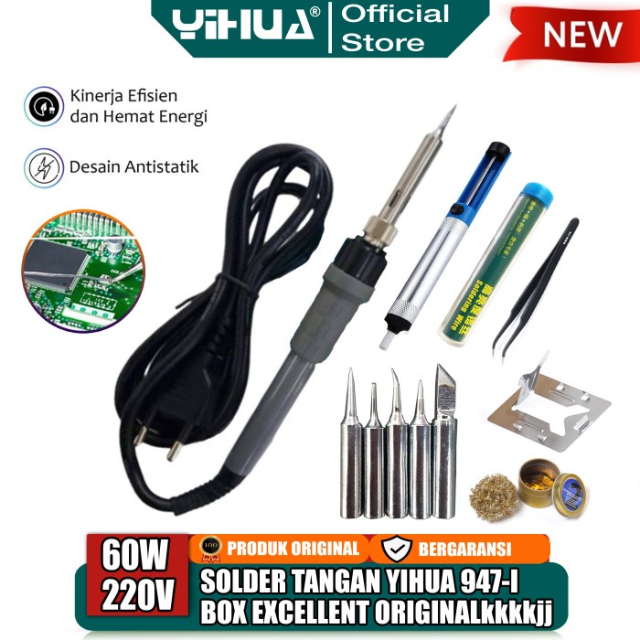 Yihua 947-I Solder Tangan Listrik Tool Kit Set Reparasi Elektronik BOX