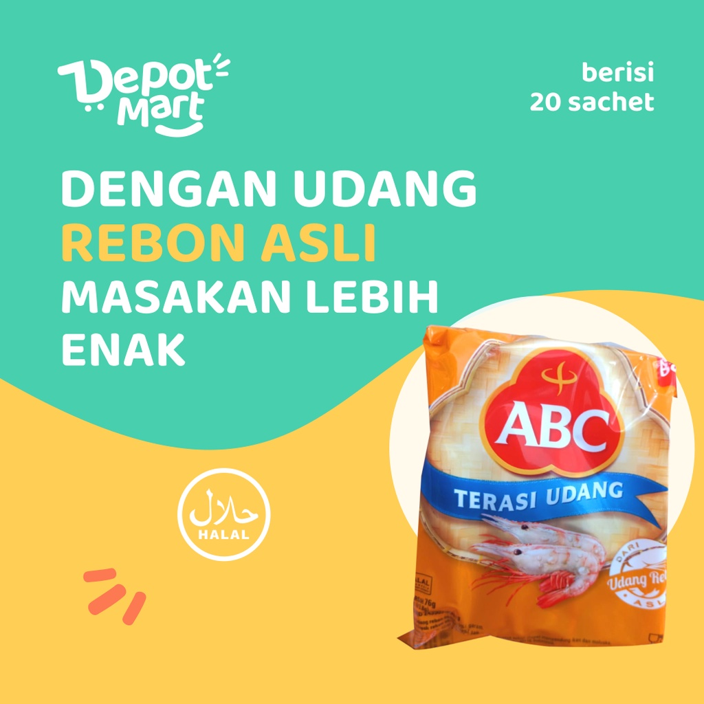 

Terasi Udang ABC Pack isi 20 Sachet Udang Rebon Asli Depot Mart