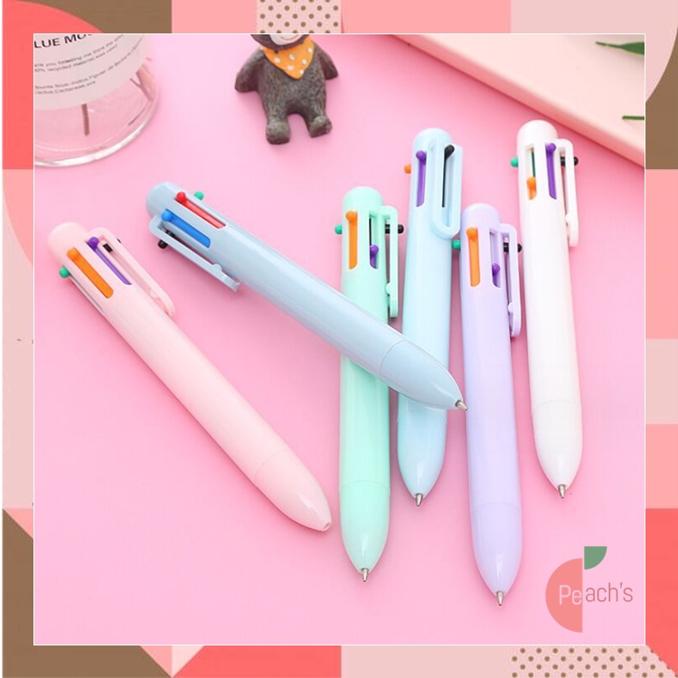 

PEACHs - S5979 Pulpen Warna Mekanik Pastel Color / 6 In 1 Warna Pulpen Multicolor / Pulpen Warna Warni / Pulpen Sekolah Multicolor