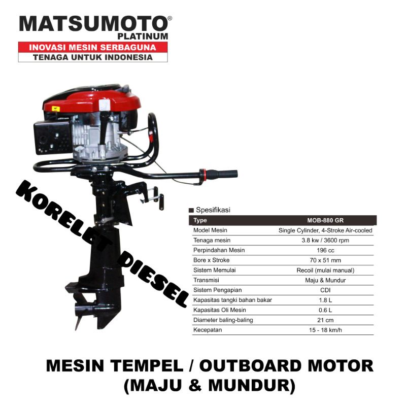 mesin tempel perahu Matsumoto MOB880 GR