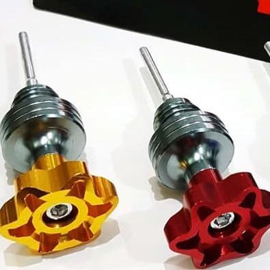 Tutup Oli Jarum Model Kembang Variasi Oli Mesin Motor Beat Mio Vario - Kuning