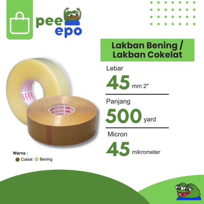 

Lakban Bening / Lakban Cokelat 45 mm x 500 Yard Master Pack Indonesia