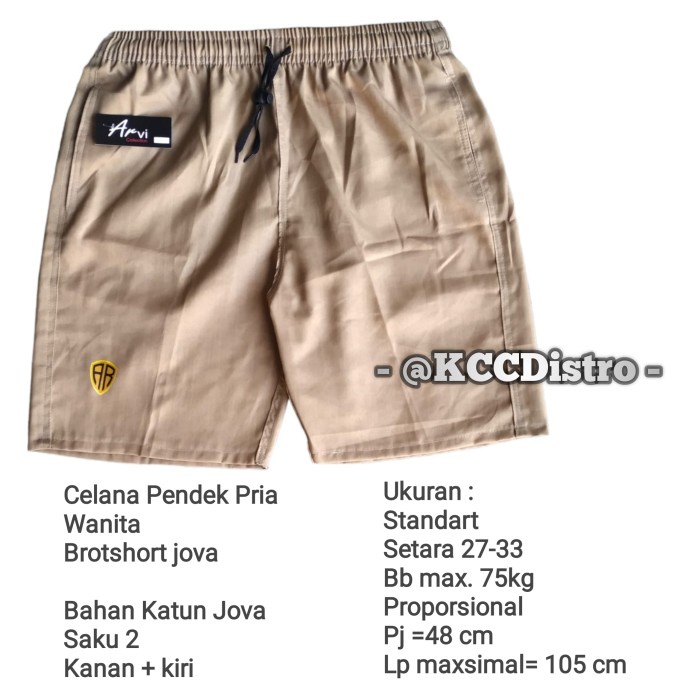 Celana Pendek Pria dan Wanita Broadshort jova santai premium murah chinos chino santai harian