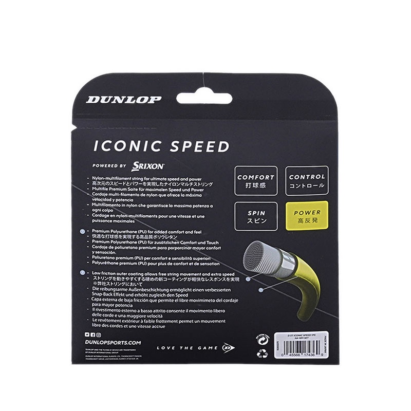 Dunlop Tennis String Iconic Speed 17g 1.25mm - Grey