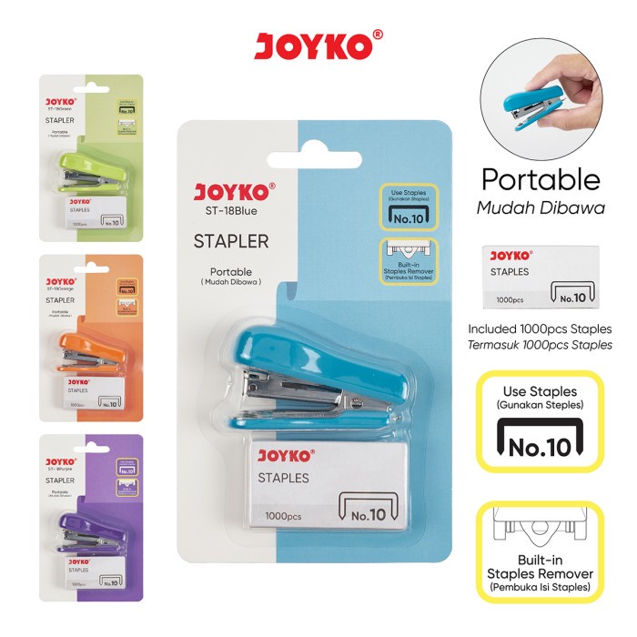 

STAPLER PLUS ISI STAPLES JOYKO ST-18 | STAPLER KECIL MENGGUNAKAN ISI STAPLES NO.10 | STAPLER MINI