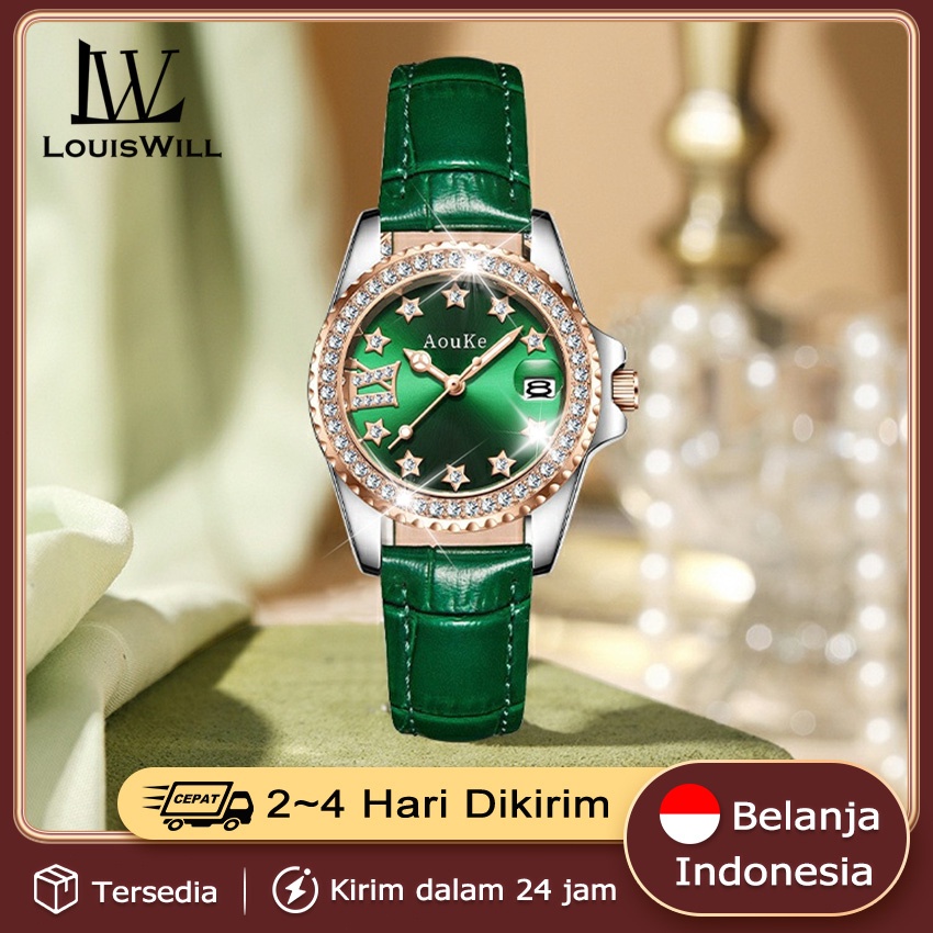 COD Louiswill Jam Tangan Kuarsa Watch 30M Tahan Air Fashion Wanita Watch Wanita PU Watch Belt