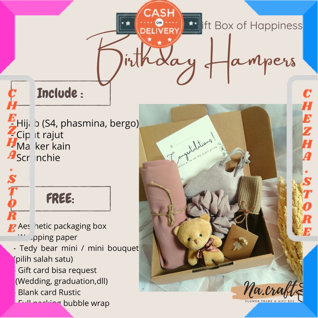 

BINGKISAN KADO ULTAH PASANGAN PACAR ISTRI MANTAN ISIAN MINI DAN BESAR / Hampers Hijab/ Hampers Ulang Tahun Cewek/ Gift Box Ulang Tahun/ Hampers Ulang tahun/ Kado Ultah Cewek/ Gift Box Ultah/ Birthday Gift / BONUS GIFT CRAD UCAPAN