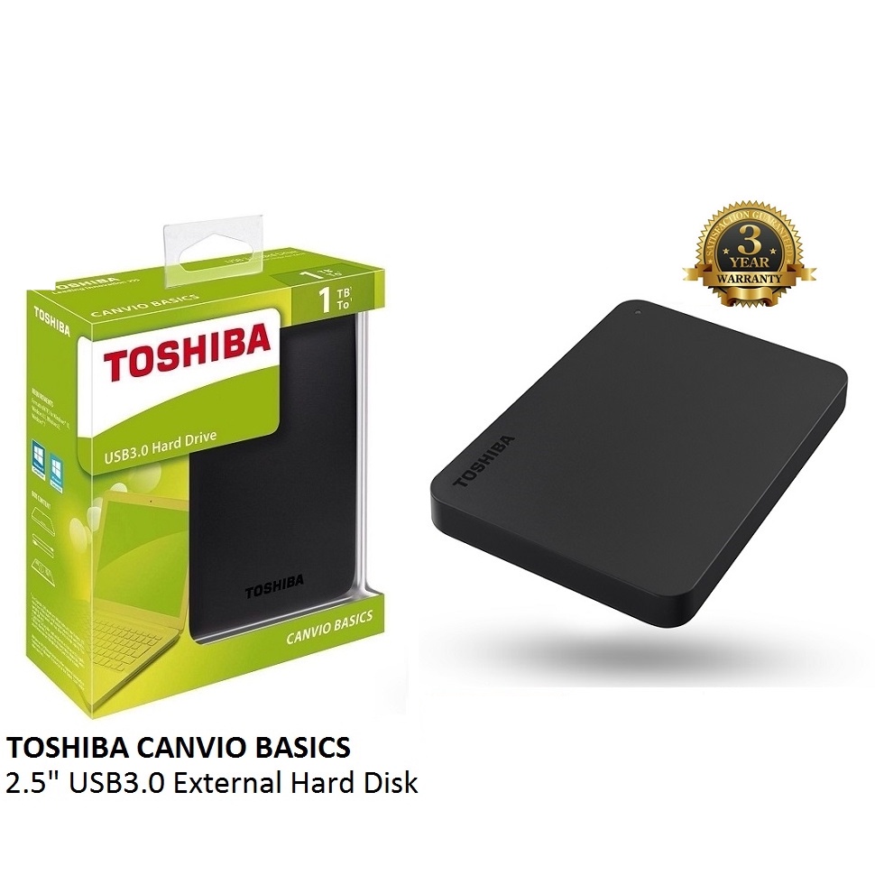 Toshiba Canvio Basic 1TB/2TB HD Hardisk Eksternal / HDD External Hard Disk USB 3.0 Portable Eksterna
