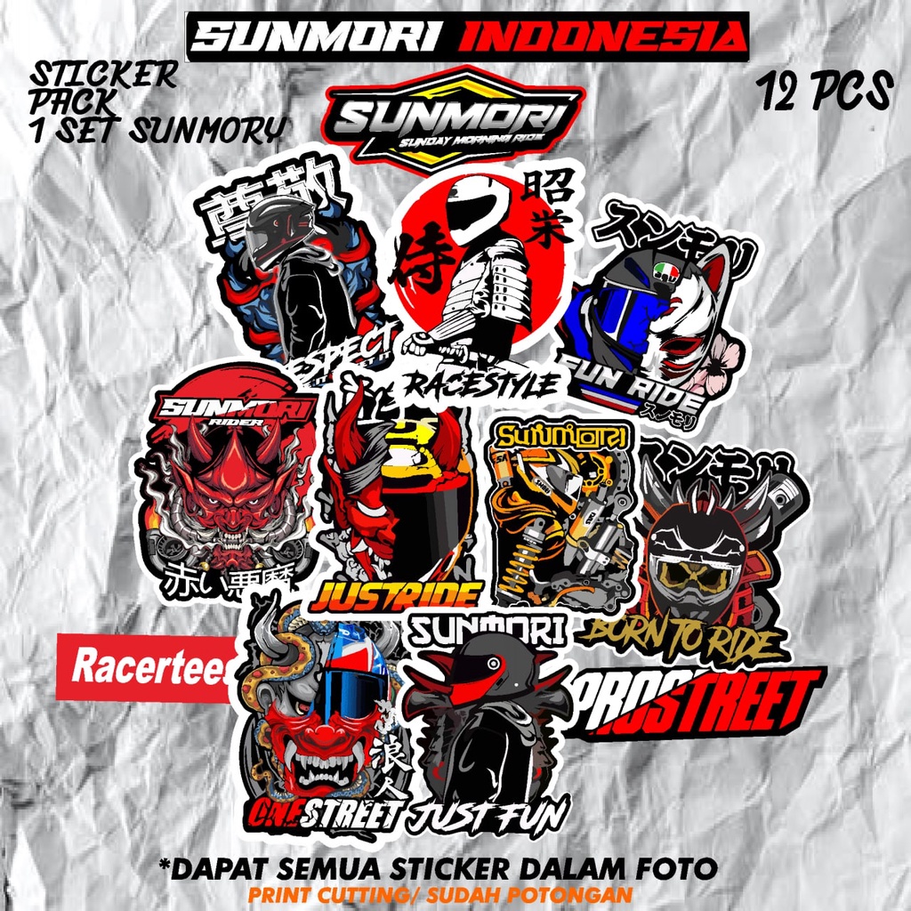 STICKER SUNMORI / RACING / STIKER PACK / STIKER MOTOR / STICKER CUTTING.KODE.B WEPE PROJECT