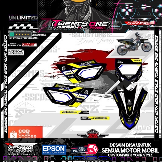 Decal Rbt yz85 bebek std rbt gtx trabas vega r new od jupiter revo supra fit supra x smash shogun cu