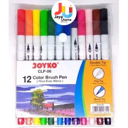 

Joyko Brush Pen 12 Warna Brush + Fine Tip CLP-13 SET