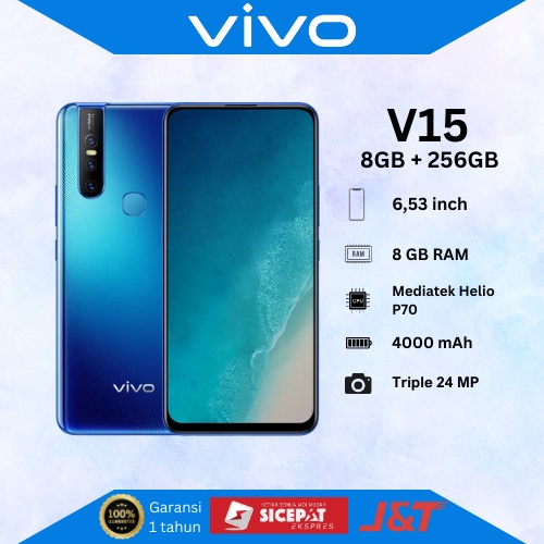 Vivo V15 HP Murah Android Lift Kamera RAM 8GB+256GB 6.53 Inch HD LCD 24MP+8MP+5MP Sidik Jari Baterai
