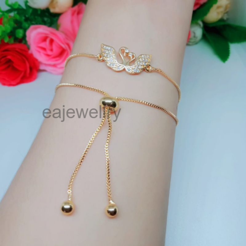 Gelang emas serut motif angsa terbaru anti karat