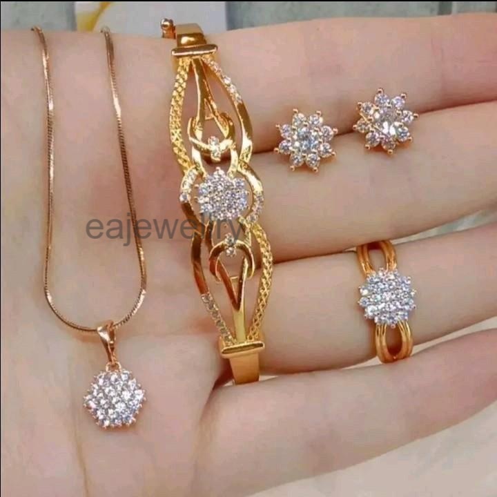 1 set perhiasan emas anti karat termewah elegan