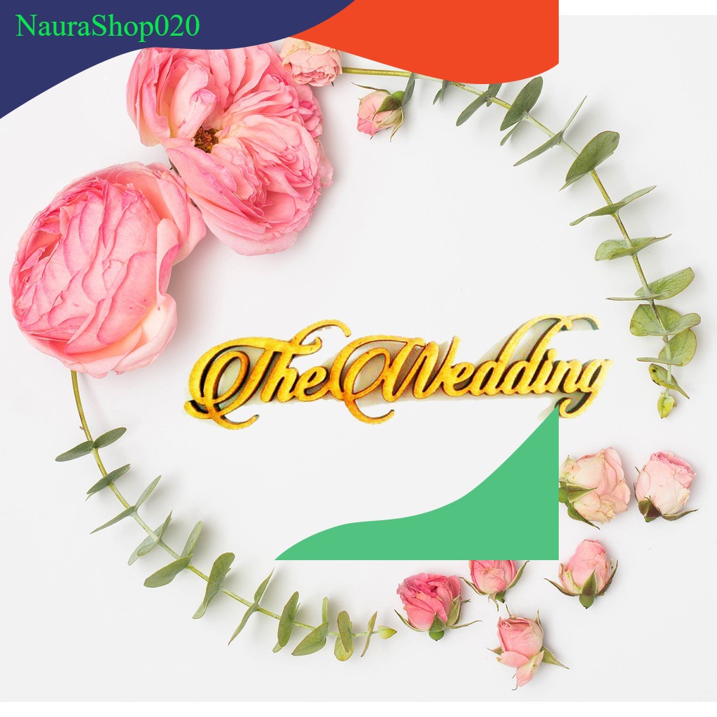 Chipboard Huruf/Tulisan The Wedding Latin Kayu MDF