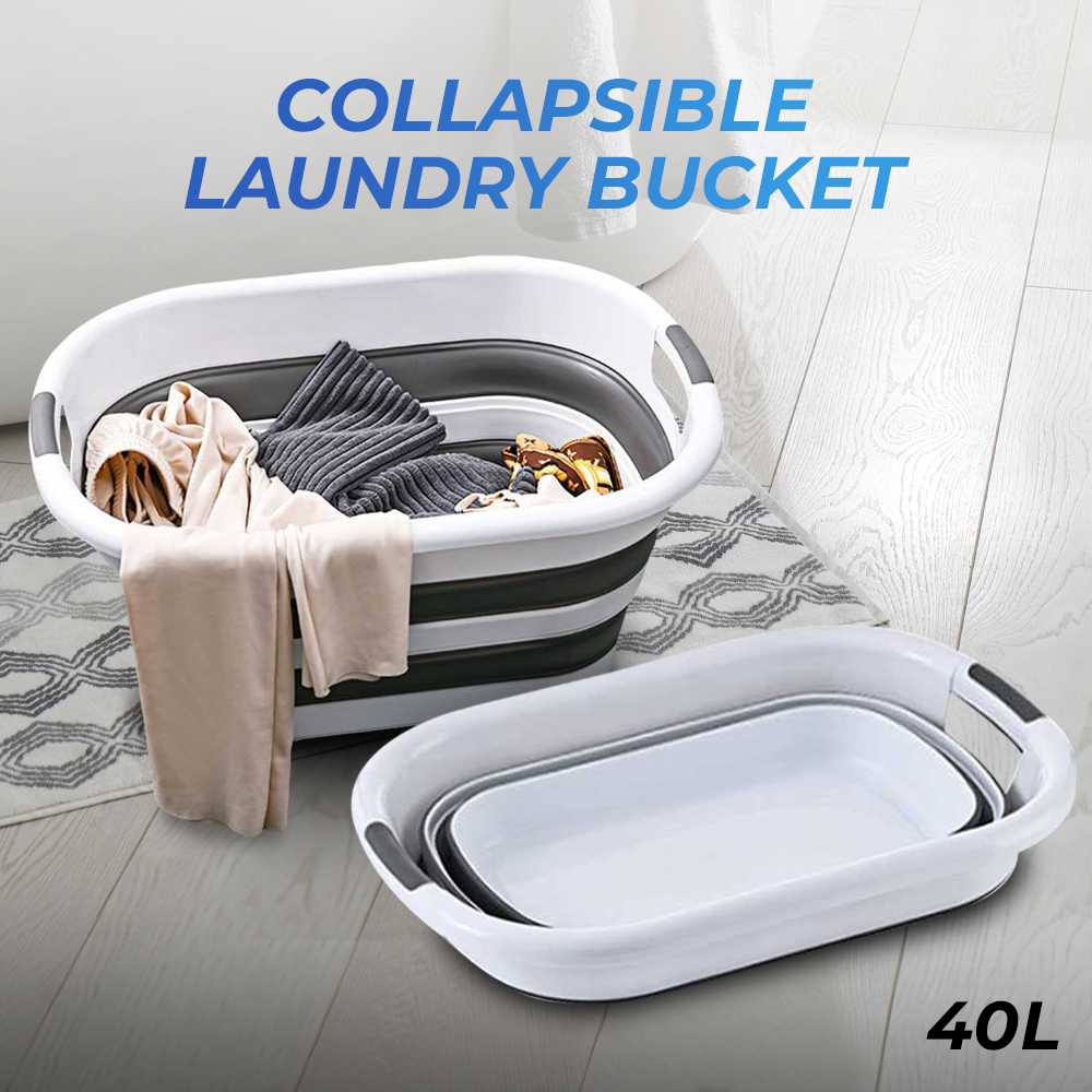 COD Ember Baskom Bayi Laundry Bahan Plastik Lipat Portable Besar Jumbo 40 Liter Estetik Aesthetic Ka
