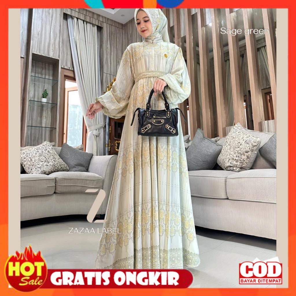KAIN ADEM HALUS TEBAL / Zalea set jilbab ceruti babydoll gamis motif formal/non formal wanita muslim