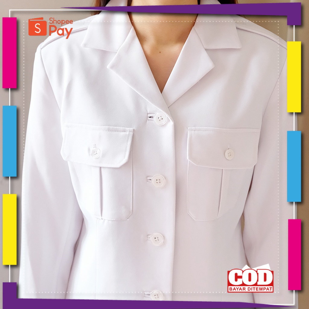 PREMIUM KOREAN STYLE / Seragam PNS Wanita Hanya Atasan Saja Jas pemda Wanita PDH Guru - (7001,7005,7