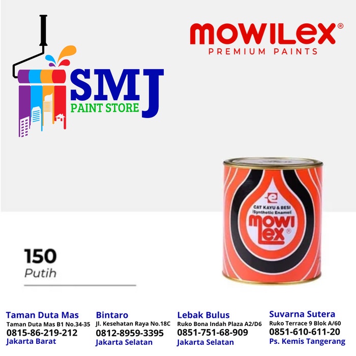 Cat Minyak Kayu dan Besi Mowilex Warna Putih Plus 1L