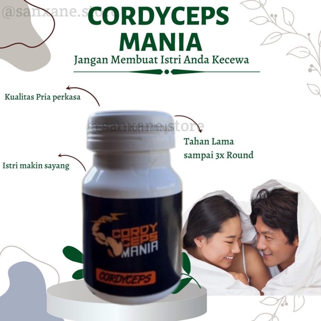 Suplemen Herbal Cordyceps Obat Perkasa Pria Cordyceps Mania Terbaik isi 20 kapsul Solusi Membahagiak
