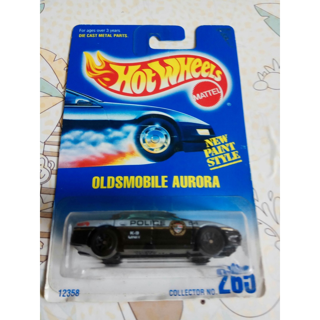 Hot Wheels - Oldsmobile Aurora Black Tampo POLICE Blue Card