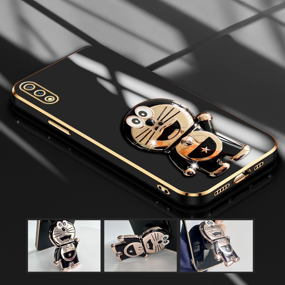 Casing Hp Untuk Vivo V11 Pro Phone Case Light Luxury Doraemon Holder Handphone Silikon Softcase
