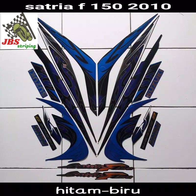 striping satria fu f stiker suzuki satria f fu barong 150 2010 hitam biru