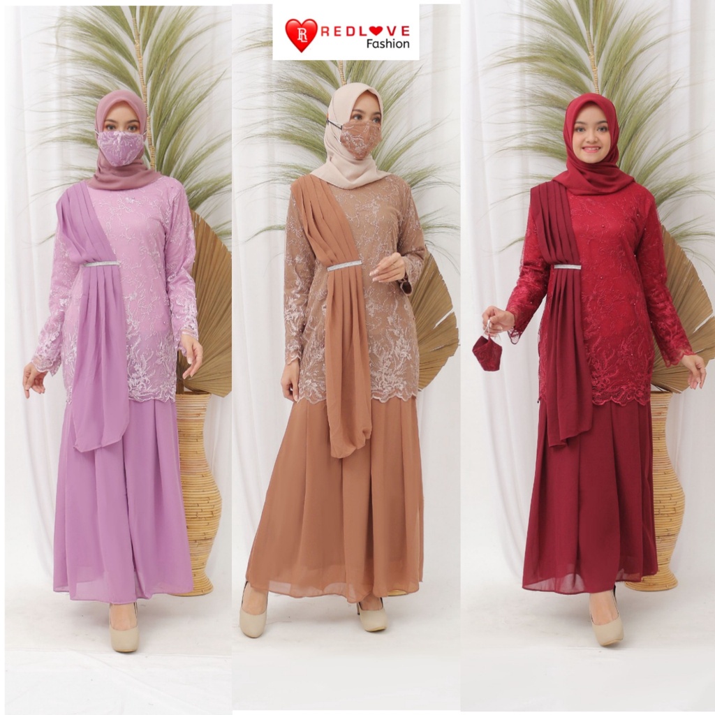 FASHION (WANITA) /GAMIS KEBAYA SELENDANG /GAMIS TILE MUTIARA TERBAU/ GAMIS FASHIEN PESTA / GAMIS MUS