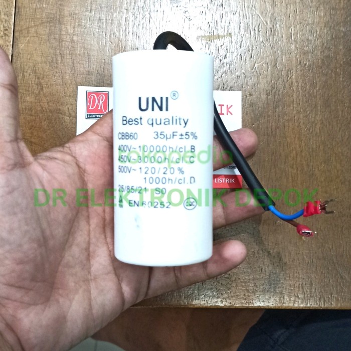 KAPASITOR CAPASITOR MESIN CUCI 35uf 35 Mikro 2 KABEL CBB60 UNI LA27