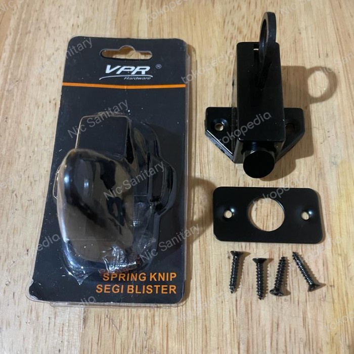 Spring knife Hitam Black kotak VPR Grendel kodok slot PER VPR