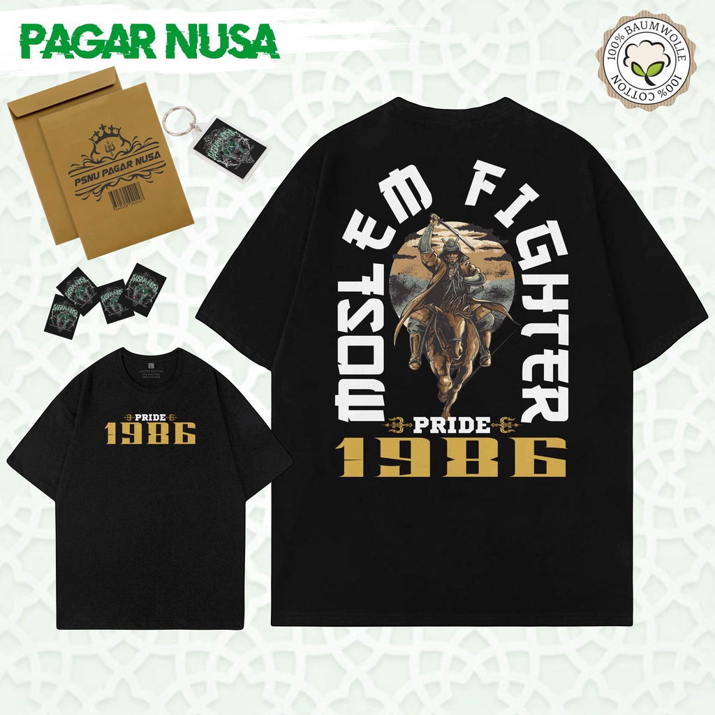 Kaos Pagar Nusa Delapan Enam MOSLEM-FIGHTER-HORSENING Kaos Single Fighter Gasmi  Ligas Srikandi 1986