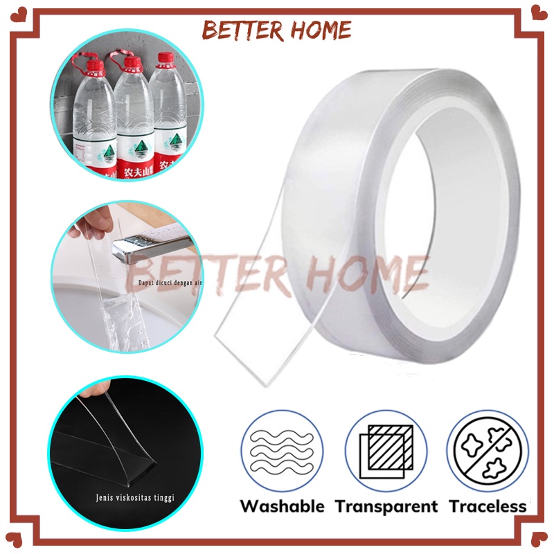 

Double Tape Nano Tape Isolasi/Double Tape Super Isolasi Bening 2 sisi/Nano Double Sided Tape Transparan/Perekat Bening Ajaib 2 Sisi