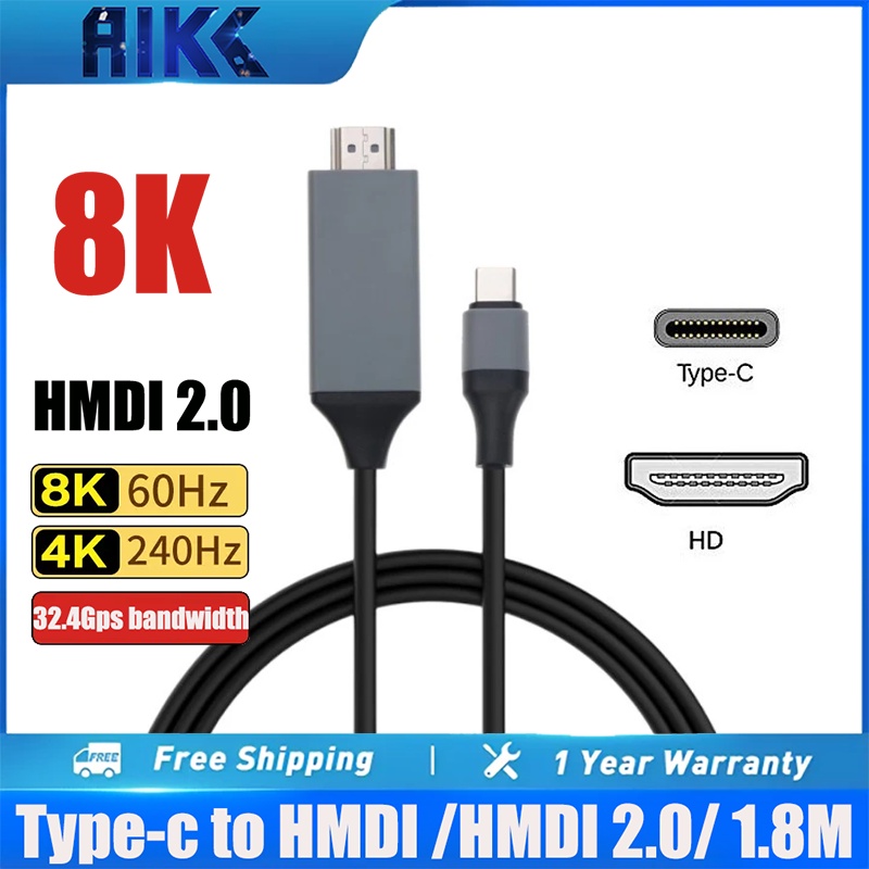 Kabel USB Type C to HDMI |  Type-c to HDMI 4K HP/Projector/Laptop/Monitor kabel hdmi laptop/HP ke pr