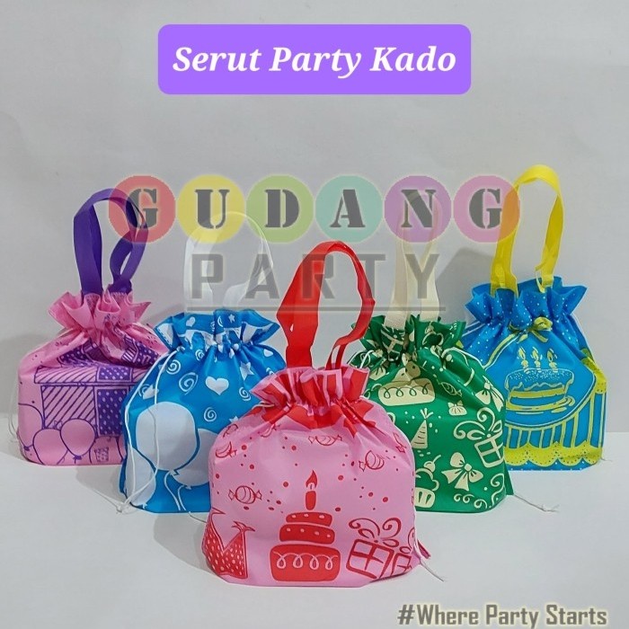 

[[ WSH - BEST SELLER ]] Spunbond Serut Party Kado/Spunbond Serut/Tas Ultah/Goodie Bag Serut