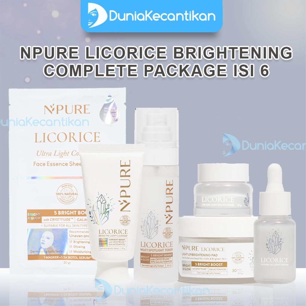 New Product NPURE Licorice 6 Pcs Brightening Package Paket Perawatan Wajah N Pure Paket Wajah Mencer