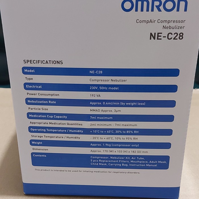 Nebulizer Omron NE C28 / NE-C28-C1 Comp Air Nebulisasi Nebul Alat Uap