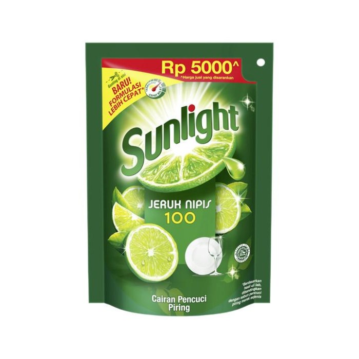 Sunlight Sabun Cuci Piring Jeruk Nipis Refil 210 ml
