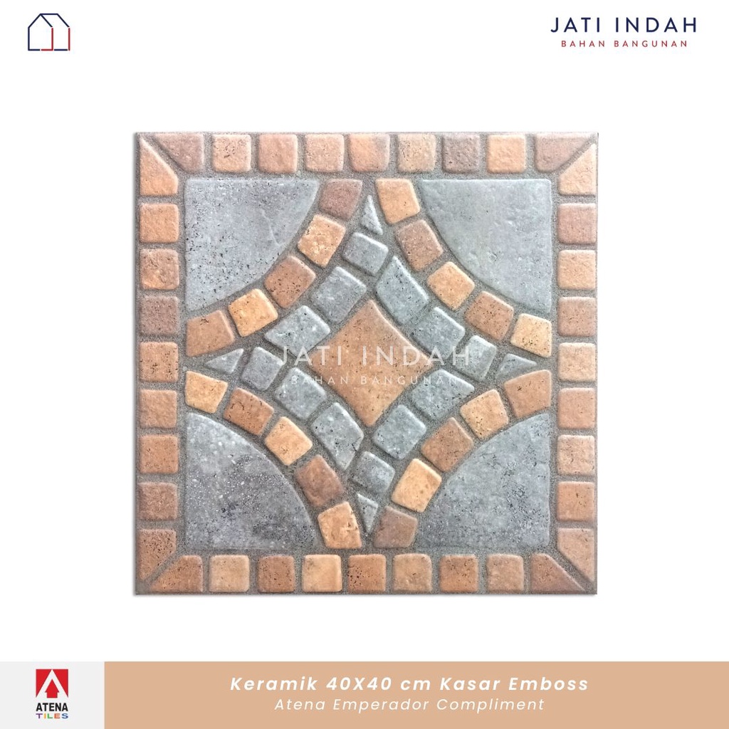 Keramik Kasar 40x40 cm Atena Emperador | Motif Batu Alam Conblock Utk Teras Kamar Mandi Halaman dll