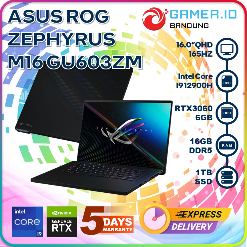 ASUS ROG ZEPHYRUS M16 GU603ZM I9 12900H RTX3060 16GB 1TB 16.0 165HZ