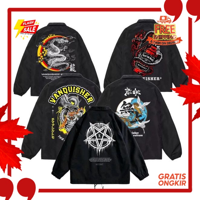 OUTFIT JKT48 TERBARU NEW ERA //JAKET COACH PRIA NAGA HITAM / JAKET NAGA ERIGO / JAKET WINDBREAKERS /