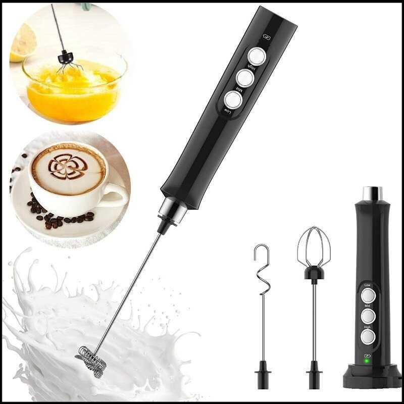 

STYLHOME Hand Mixer Mini 3 in 1 Whisk Beater Milk Frother USB Charge - EW071