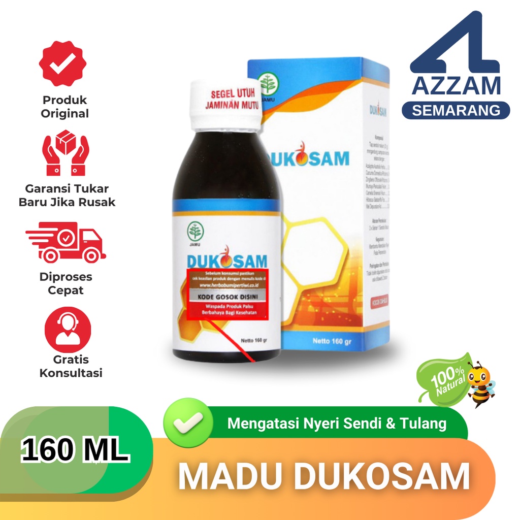 Madu Dukosam Herbal Ori Obat Untuk Kolesterol & Asam Urat Original Ampuh